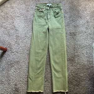 Re/Done Olive Straight Leg Jeans